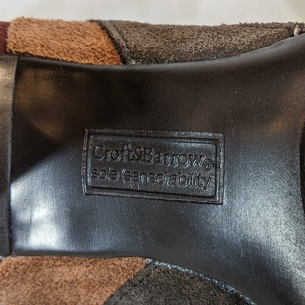 Croft & Barrow Brown/Tan/Wine suede Heels Size 6.5 EUC! Look brand new! - Picture 7 of 8